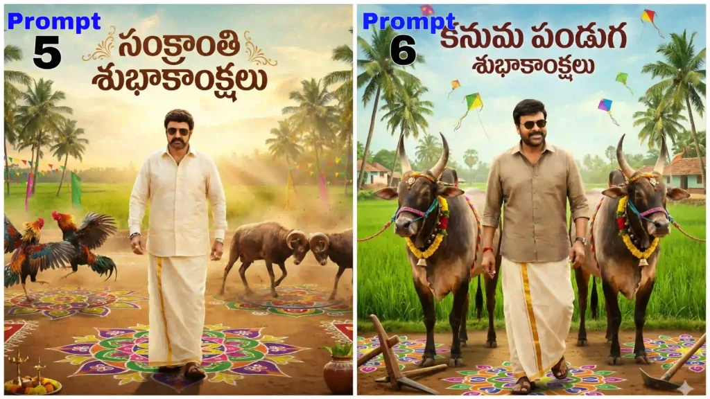 Sankranti Festival AI Poster Prompts – Bhogi & Kanuma Cinematic AI Posters