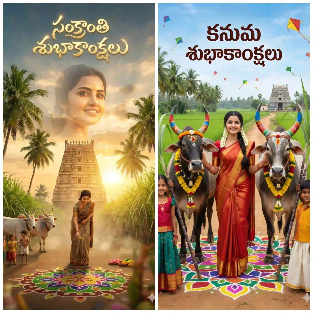 Kanuma festival AI image with decorated bulls and traditional village atmosphere 