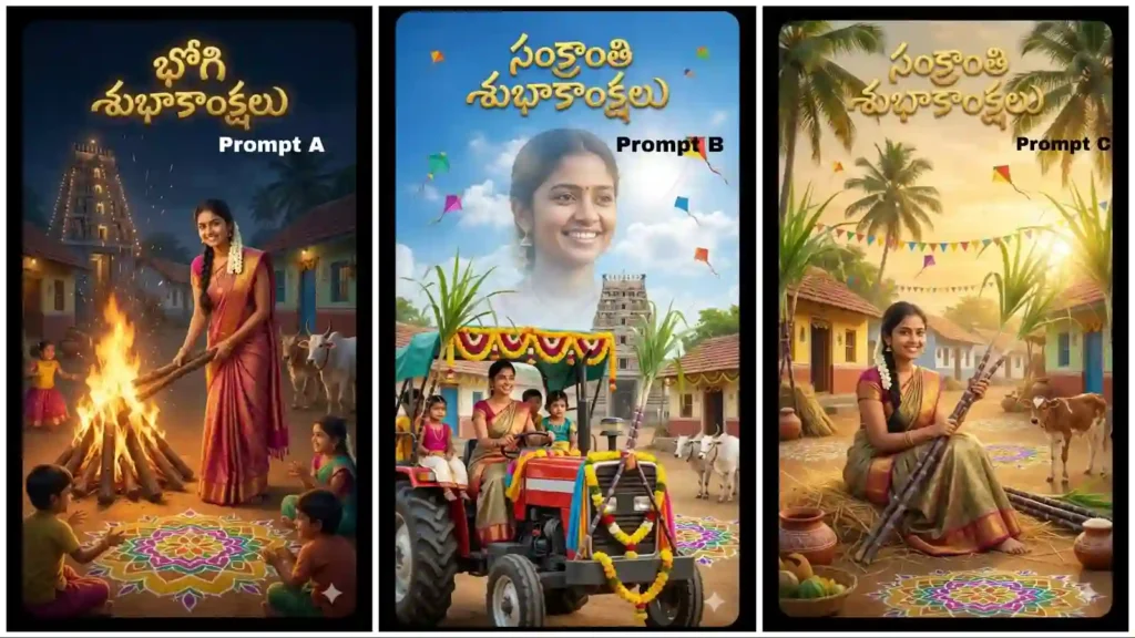 sankranti ai image prompts for women