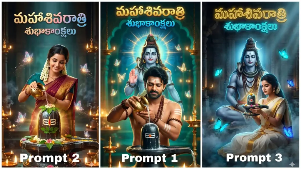 Mahashivaratri 2026 AI Shiva Image Prompts realistic Shivalingam abhishekam Mana AI Zone