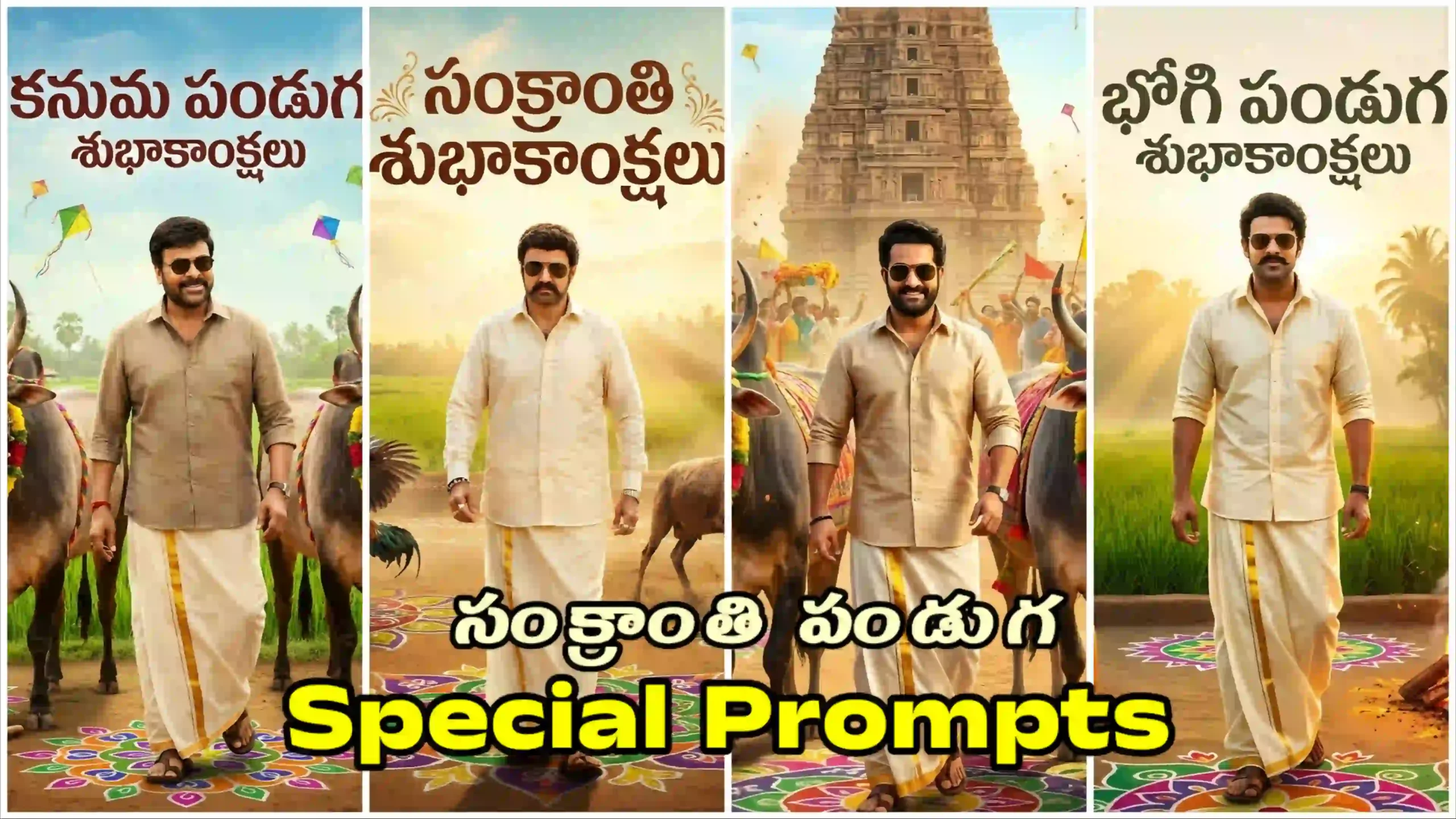 Sankranti Festival AI Poster Prompts – Bhogi & Kanuma Cinematic AI Posters